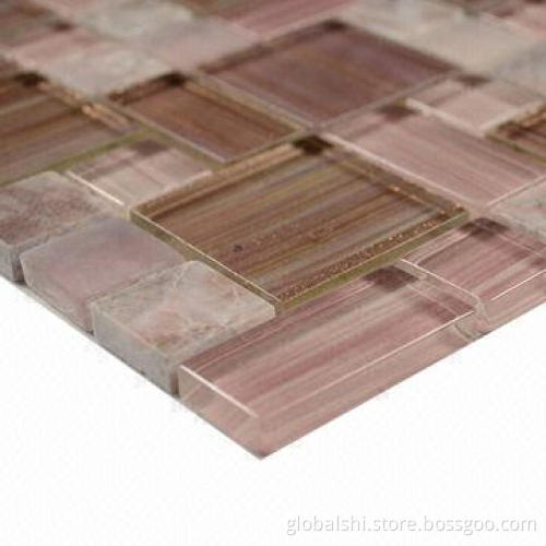 Crystal Glass Mosaic Tiles with Mix Color, 300 x 300mm, 23 x 23mm Unite Size